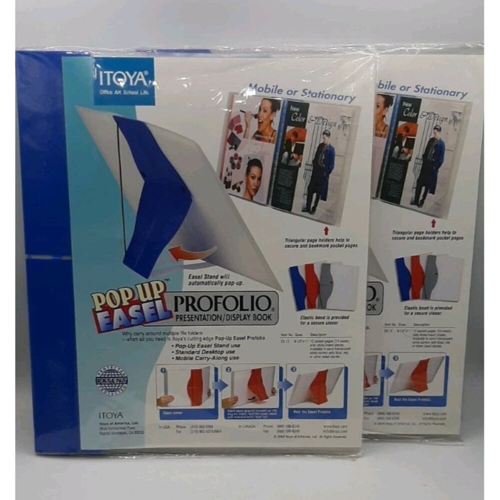 NEW Itoya Pop Up Easel Profolio Presentation Display Book 2 in Set 8 1/2 x 11 in